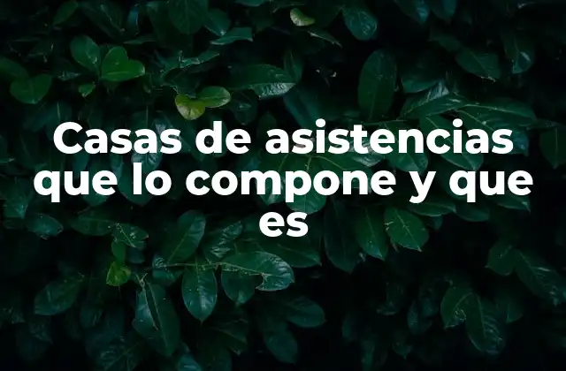 Casas de Asistencias que Lo Compone y que es 2 La estructura interna de una casa de asistencia
