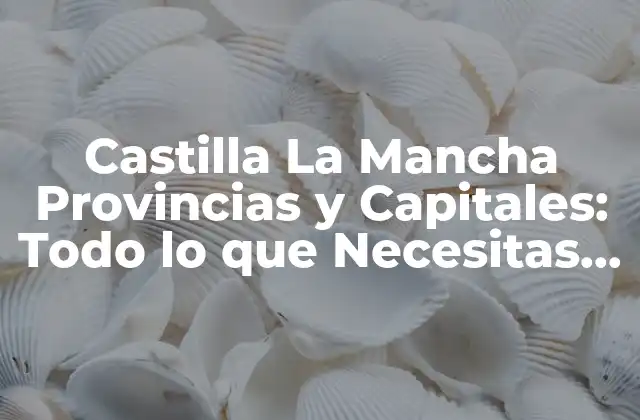 Castilla la Mancha Provincias y Capitales: Todo Lo que Necesitas Saber