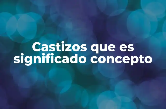 Castizos que es Significado Concepto