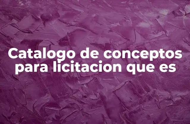La importancia de estructurar bien los conceptos en una licitación