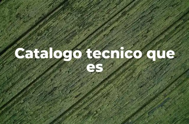 Catalogo Tecnico que es