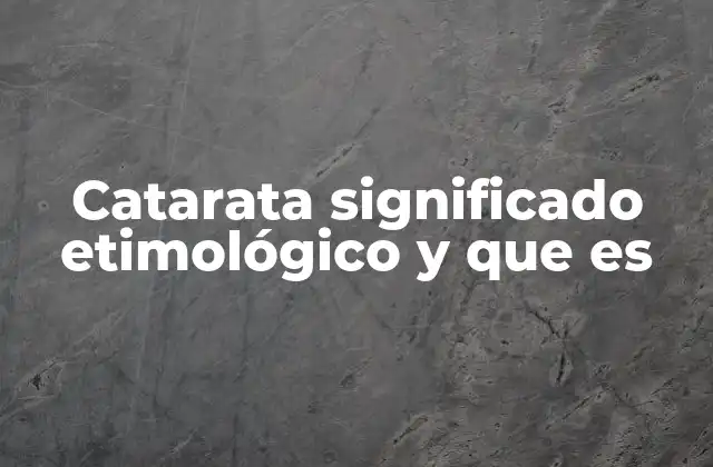 Catarata como fenómeno natural y su impacto en la geografía