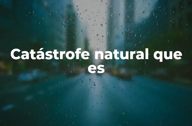 Los distintos tipos de catástrofes naturales