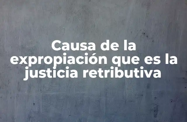 Causa de la Expropiación que es la Justicia Retributiva