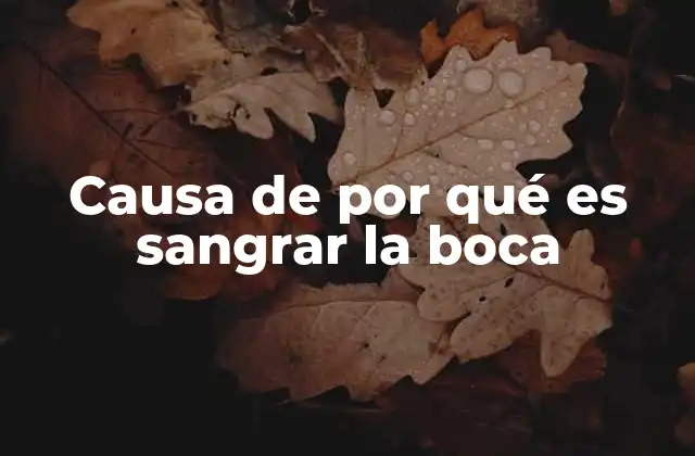 Causa de por Qué es Sangrar la Boca