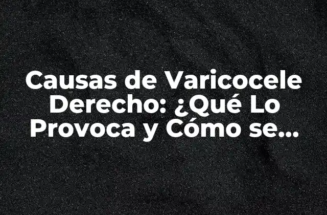 Causas de Varicocele Derecho: ¿qué Lo Provoca y Cómo Se Diagnostica?
