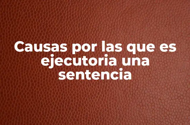 Causas por las que es Ejecutoria una Sentencia