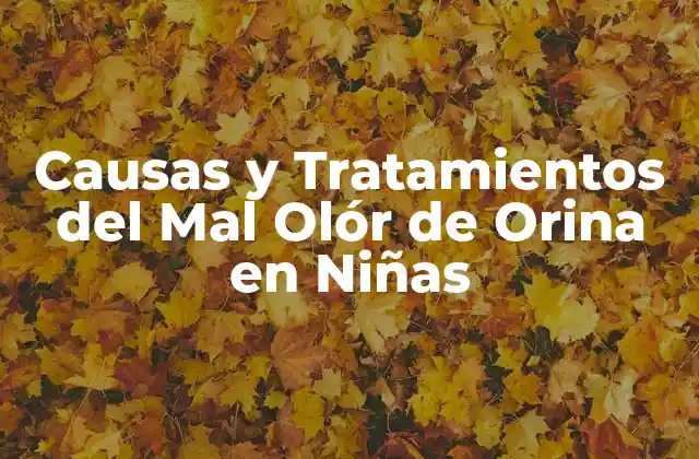 Causas y Tratamientos Del Mal Olór de Orina en Niñas
