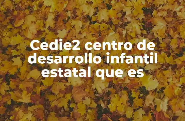 Cedie2 Centro de Desarrollo Infantil Estatal que es