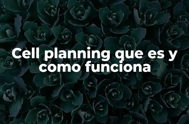 Cell Planning que es y como Funciona