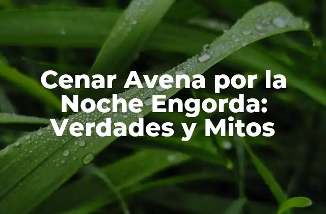 Cenar Avena por la Noche Engorda: Verdades y Mitos 2 ¿Cuáles son los Beneficios Nutricionales de la Avena?