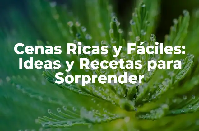 Cenas Ricas y Fáciles: Ideas y Recetas para Sorprender