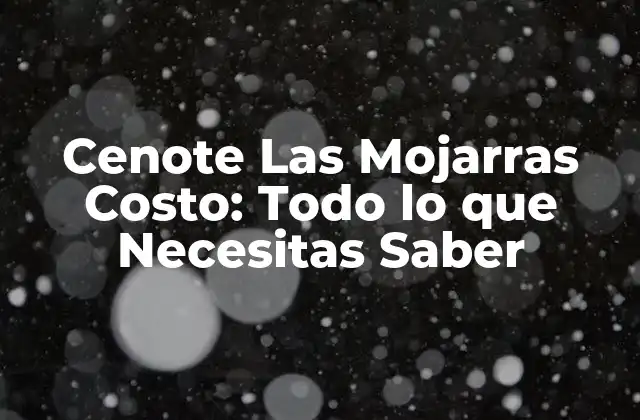 Cenote las Mojarras Costo: Todo Lo que Necesitas Saber