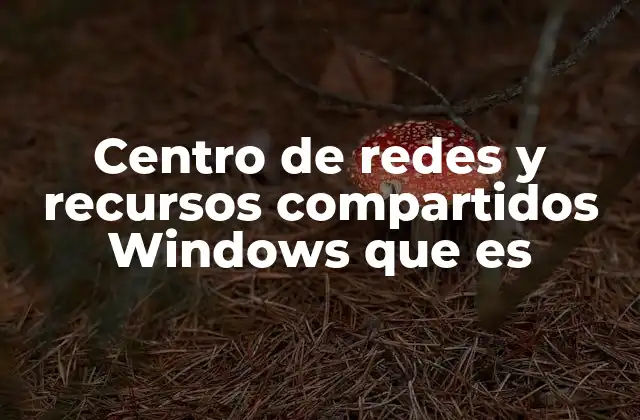 Centro de Redes y Recursos Compartidos Windows que es