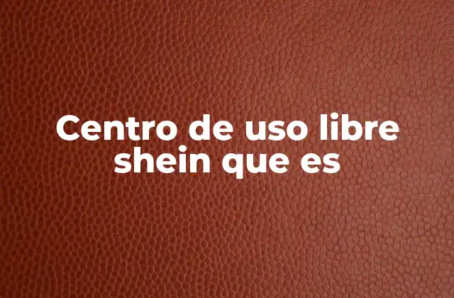 Centro de Uso Libre Shein que es
