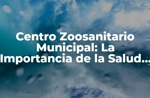 Centro Zoosanitario Municipal: la Importancia de la Salud Animal en la Comunidad