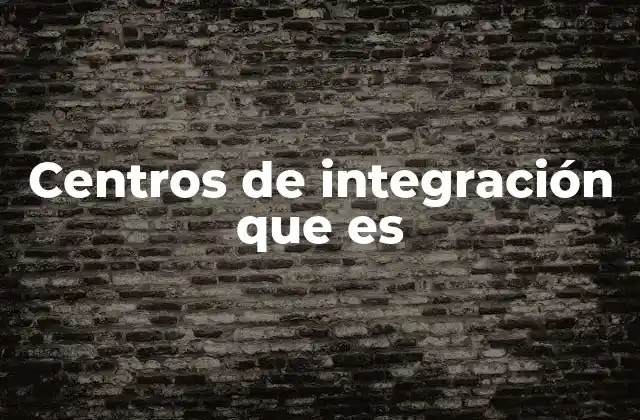 Centros de Integración que es