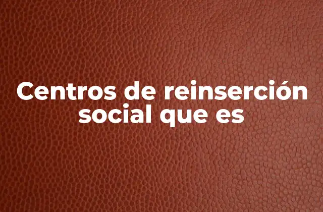 Centros de Reinserción Social que es