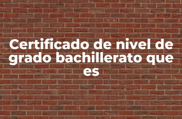 Certificado de Nivel de Grado Bachillerato que es 2 El papel del certificado de bachillerato en la formación educativa