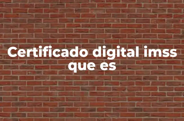 Certificado Digital Imss que es