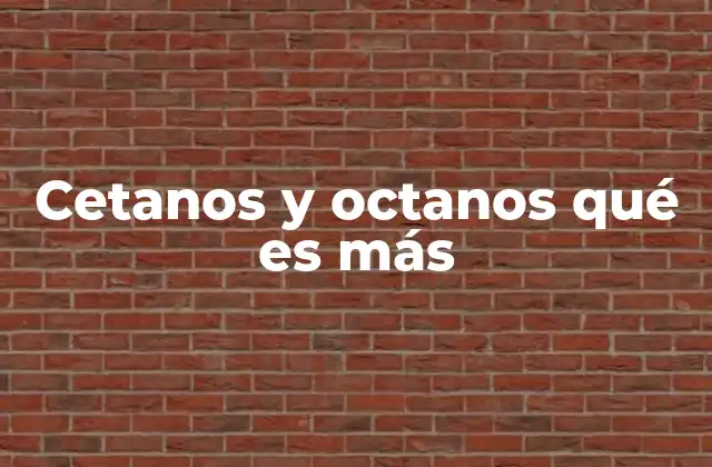 Cetanos y Octanos Qué es Más