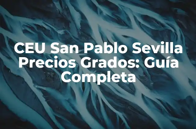 Ceu San Pablo Sevilla Precios Grados: Guía Completa