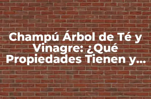 Champú Árbol de Té y Vinagre: ¿qué Propiedades Tienen y para Qué Sirven?