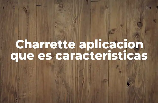 Charrette Aplicacion que es Caracteristicas