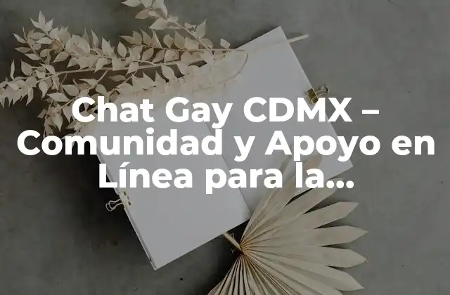 Chat Gay Cdmx – Comunidad y Apoyo en Línea para la Comunidad Lgbtq+