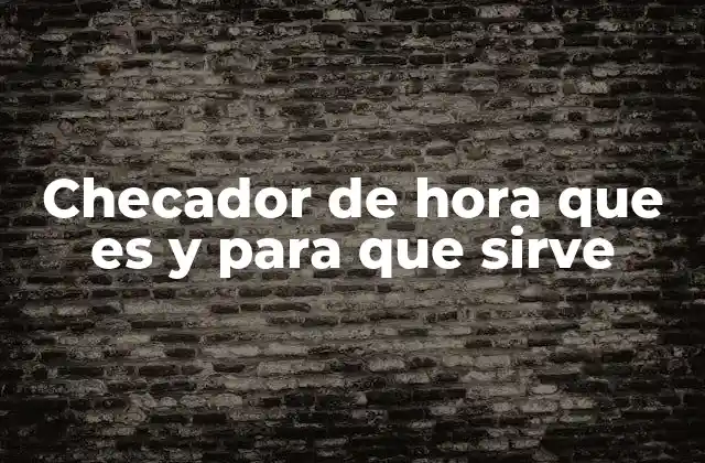 Checador de Hora que es y para que Sirve