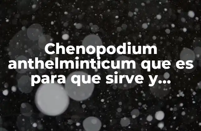 Chenopodium Anthelminticum que es para que Sirve y Características
