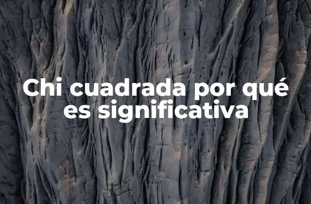 Chi Cuadrada por Qué es Significativa