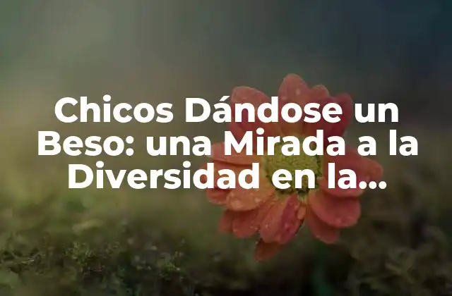 Chicos Dándose un Beso: una Mirada a la Diversidad en la Representación de la Sexualidad