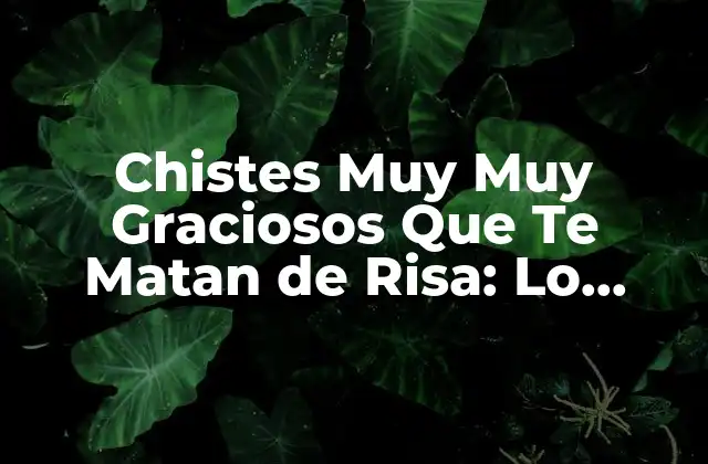 Chistes Muy Muy Graciosos que Te Matan de Risa: Lo Mejor de la Comedia