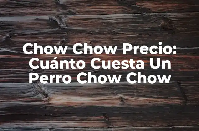 Factores que Afectan el Precio de un Chow Chow