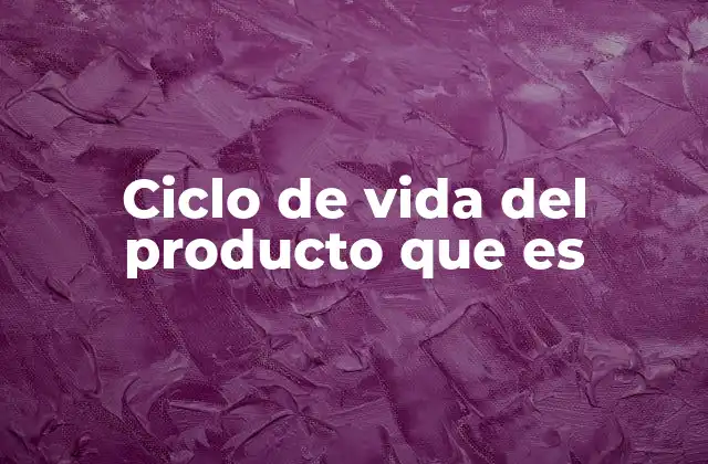 Ciclo de Vida Del Producto que es