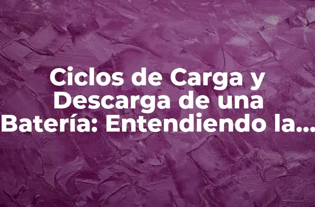 Ciclos de Carga y Descarga de una Batería: Entendiendo la Longevidad de Tus Baterías