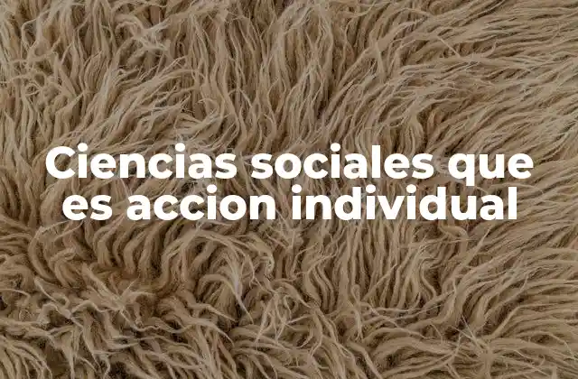 Ciencias Sociales que es Accion Individual 2 La importancia de la acción individual en la comprensión de la sociedad