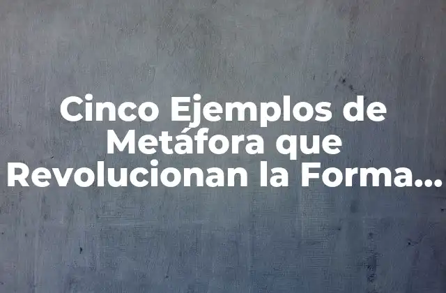 ¿Qué es una Metáfora?