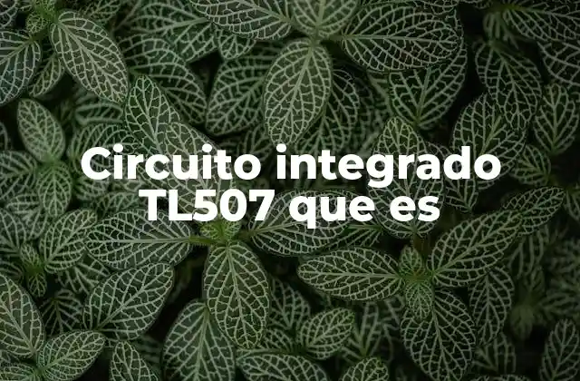 Circuito Integrado Tl507 que es