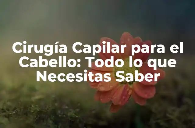 Cirugía Capilar para el Cabello: Todo Lo que Necesitas Saber