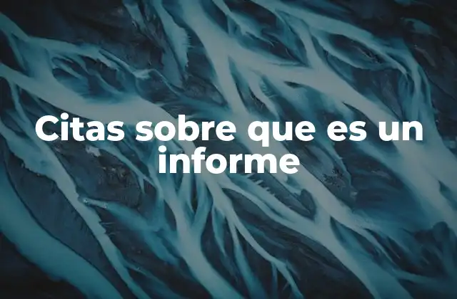 Citas sobre que es un Informe