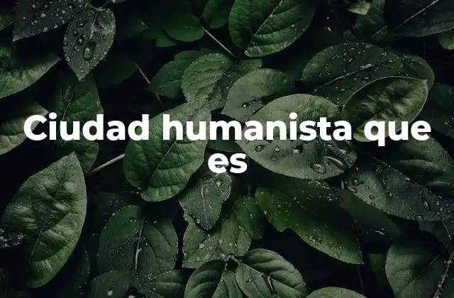 Ciudad Humanista que es