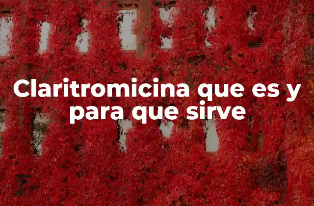 Claritromicina que es y para que Sirve