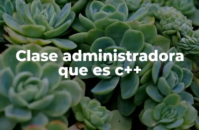 Clase Administradora que es C++
