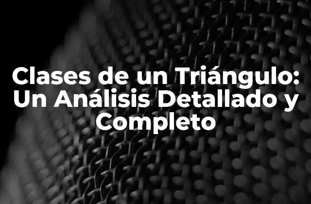 Clases de un Triángulo: un Análisis Detallado y Completo 2 Clases de Triángulos según sus Ángulos