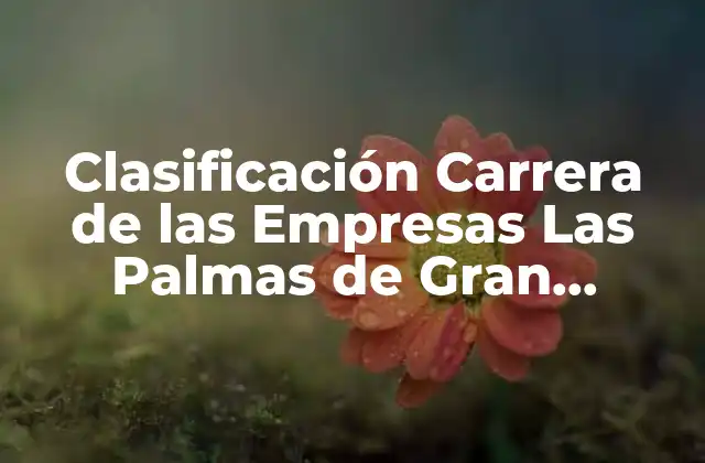 Clasificación Carrera de las Empresas las Palmas de Gran Canaria