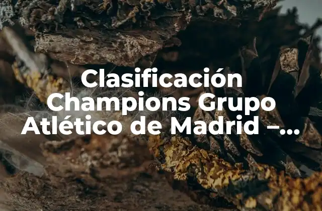 Clasificación Champions Grupo Atlético de Madrid – ¿cómo Quedará el Grupo B?