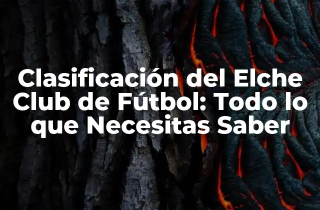 Clasificación Del Elche Club de Fútbol: Todo Lo que Necesitas Saber