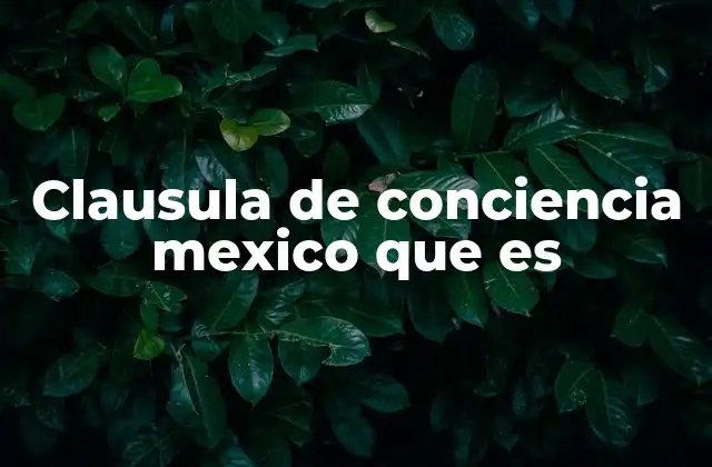 Clausula de Conciencia Mexico que es